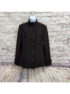 Areli Collection Brown Zipper Button Front Jacket